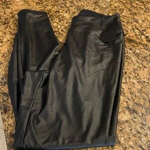 Black Faux Leather Pants